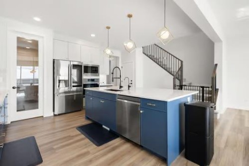 67 Royston Heath Nw, Calgary, AB - Indoor Photo Showing Kitchen With Upgraded Kitchen