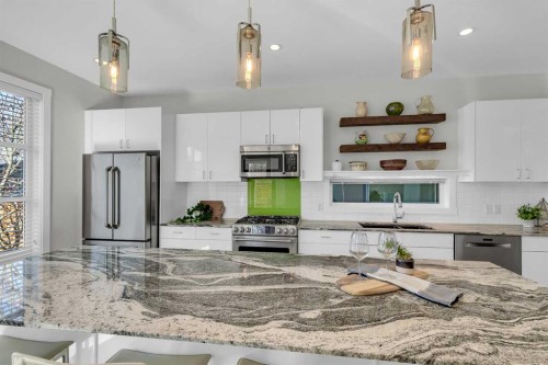 2729 Cochrane Road Nw, Calgary, AB - Indoor Photo Showing Kitchen With Stainless Steel Kitchen With Upgraded Kitchen
