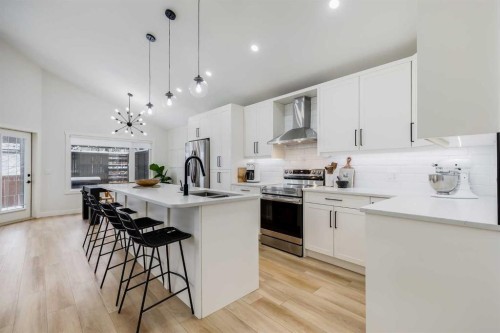 9810 Hidden Valley Drive Nw, Calgary, AB - Indoor Photo Showing Kitchen With Double Sink With Upgraded Kitchen