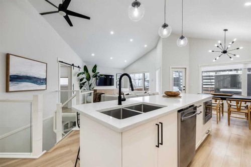 9810 Hidden Valley Drive Nw, Calgary, AB - Indoor Photo Showing Kitchen With Double Sink With Upgraded Kitchen
