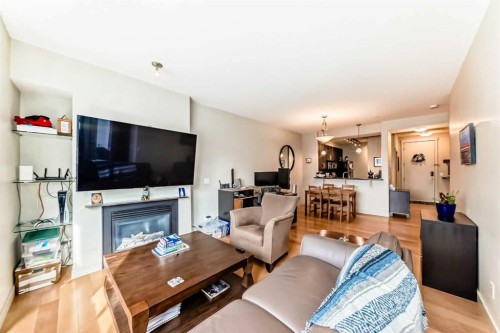 204-830 Centre Avenue Ne, Calgary, AB - Indoor Photo Showing Living Room With Fireplace