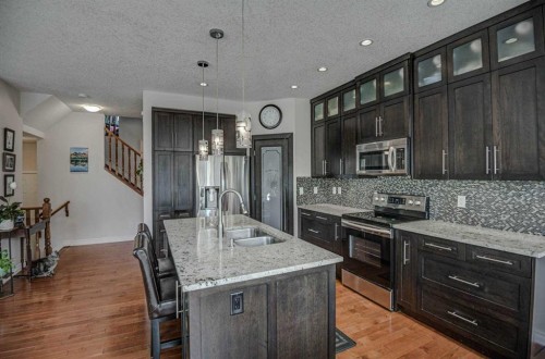 148 Copperfield Common Se, Calgary, AB - Indoor Photo Showing Kitchen With Stainless Steel Kitchen With Double Sink With Upgraded Kitchen