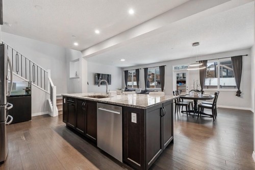 308 Lucas Way Nw, Calgary, AB - Indoor Photo Showing Kitchen With Upgraded Kitchen