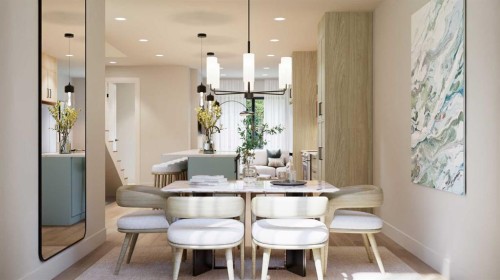 105-3720 Quesnay Wood Drive Sw, Calgary, AB - Indoor Photo Showing Dining Room