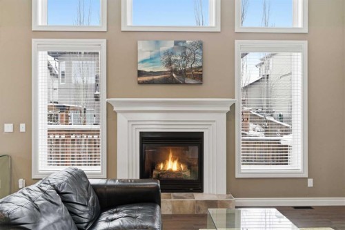 1151 Westmount Drive, Strathmore, AB - Indoor Photo Showing Living Room With Fireplace