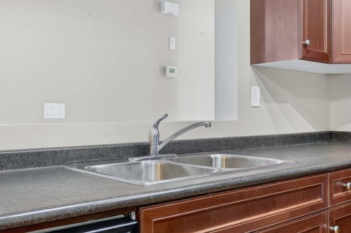 302-8 Bayside Place, Strathmore, AB - Indoor Photo Showing Kitchen With Double Sink