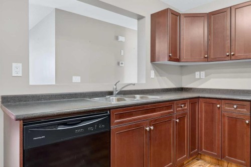 302-8 Bayside Place, Strathmore, AB - Indoor Photo Showing Kitchen With Double Sink