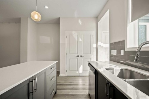 1224 Cornerstone Boulevard Ne, Calgary, AB - Indoor Photo Showing Kitchen With Double Sink