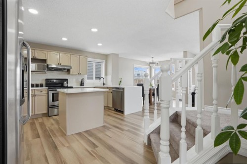 235 Coville Close Ne, Calgary, AB - Indoor Photo Showing Kitchen With Stainless Steel Kitchen With Upgraded Kitchen