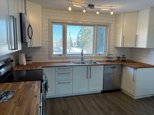 10212 7 Street Sw, Calgary, AB - Indoor Photo Showing Kitchen With Double Sink