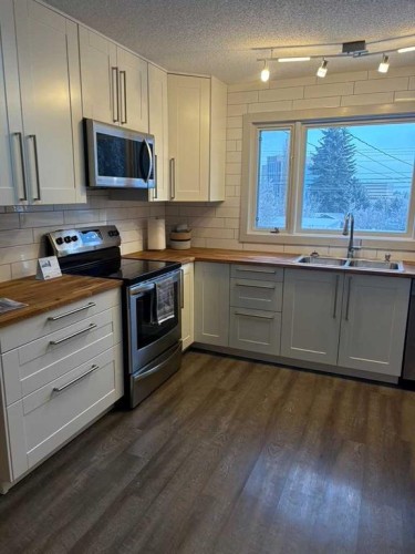 10212 7 Street Sw, Calgary, AB - Indoor Photo Showing Kitchen With Double Sink