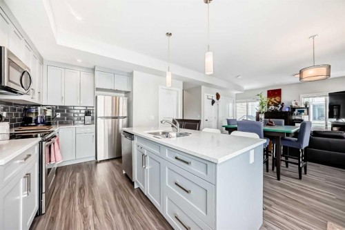 294 Canals Crossing Sw, Airdrie, AB - Indoor Photo Showing Kitchen With Stainless Steel Kitchen With Upgraded Kitchen