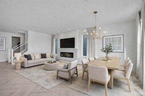 195 Lucas Common Nw, Calgary, AB - Indoor With Fireplace