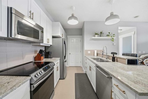 103-201 20 Avenue Ne, Calgary, AB - Indoor Photo Showing Kitchen With Double Sink With Upgraded Kitchen