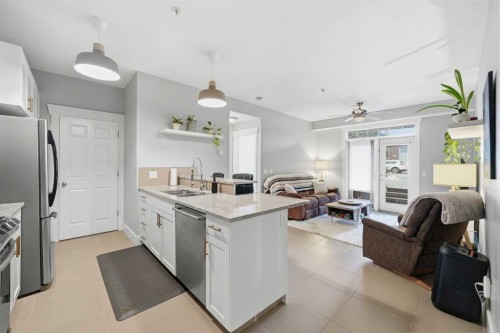 103-201 20 Avenue Ne, Calgary, AB - Indoor Photo Showing Kitchen With Double Sink With Upgraded Kitchen
