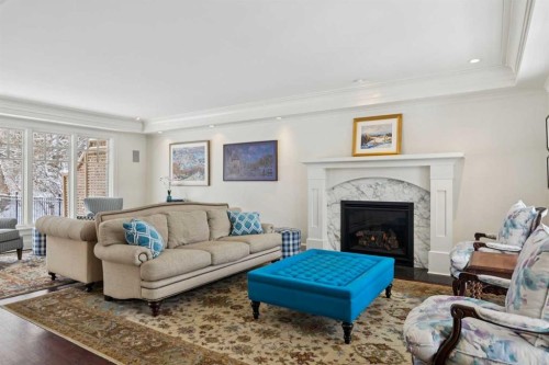 2210 12 Street Sw, Calgary, AB - Indoor Photo Showing Living Room With Fireplace