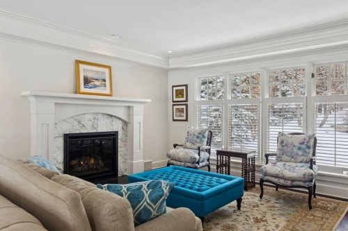 2210 12 Street Sw, Calgary, AB - Indoor Photo Showing Living Room With Fireplace