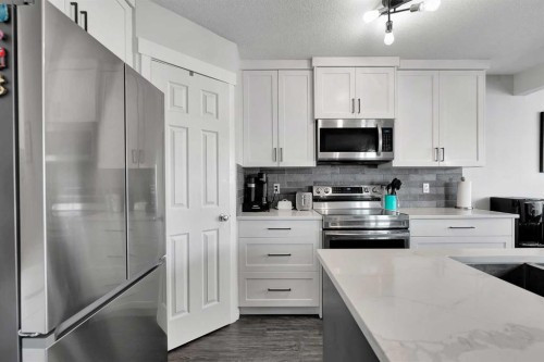 2 Saddleland Way Ne, Calgary, AB - Indoor Photo Showing Kitchen With Double Sink