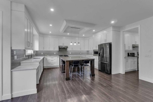 205 Kinniburgh Cove, Chestermere, AB - Indoor Photo Showing Kitchen With Upgraded Kitchen