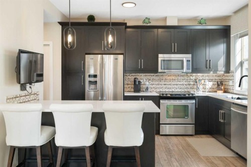 263 Mahogany Way Se, Calgary, AB - Indoor Photo Showing Kitchen With Upgraded Kitchen