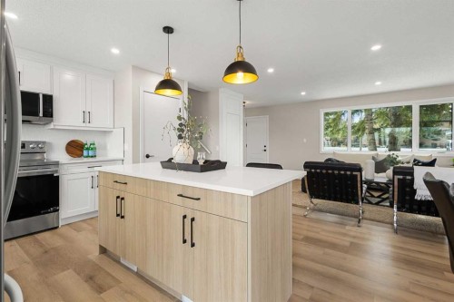 347 Queensland Drive Se, Calgary, AB - Indoor Photo Showing Kitchen With Upgraded Kitchen