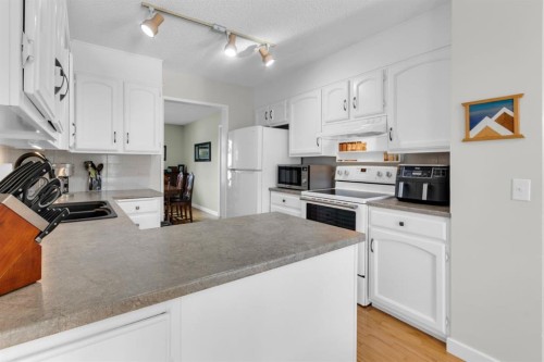 15 Coach Manor Rise Sw, Calgary, AB - Indoor Photo Showing Kitchen With Double Sink