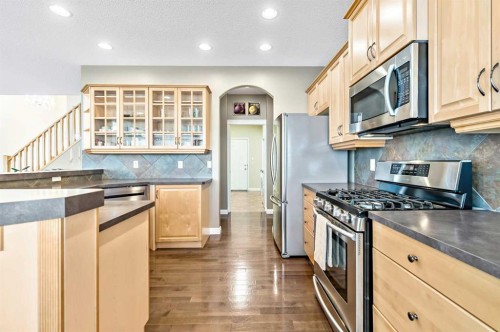 356 Everstone Drive Sw, Calgary, AB - Indoor Photo Showing Kitchen With Stainless Steel Kitchen With Upgraded Kitchen