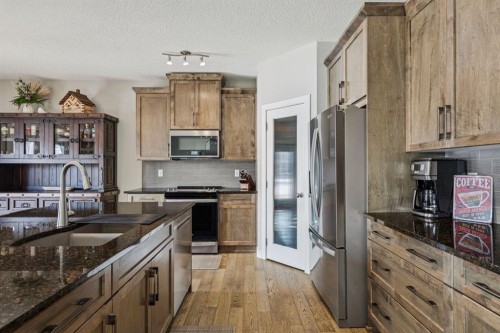 259 Canals Close Sw, Airdrie, AB - Indoor Photo Showing Kitchen With Double Sink With Upgraded Kitchen