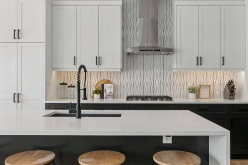 119 Riviera View, Cochrane, AB - Indoor Photo Showing Kitchen With Upgraded Kitchen