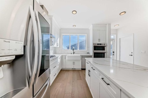 120 Seton Villas Se, Calgary, AB - Indoor Photo Showing Kitchen With Upgraded Kitchen