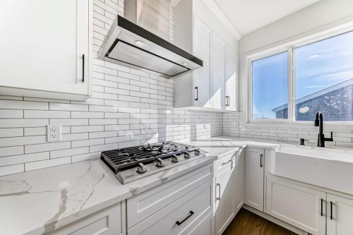 120 Seton Villas Se, Calgary, AB - Indoor Photo Showing Kitchen With Upgraded Kitchen