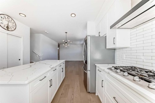 120 Seton Villas Se, Calgary, AB - Indoor Photo Showing Kitchen With Stainless Steel Kitchen With Upgraded Kitchen