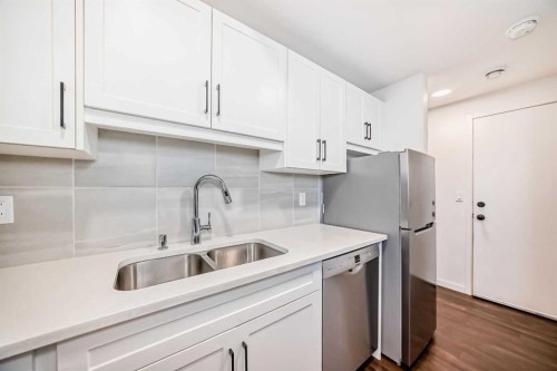 120 Seton Villas Se, Calgary, AB - Indoor Photo Showing Kitchen With Double Sink