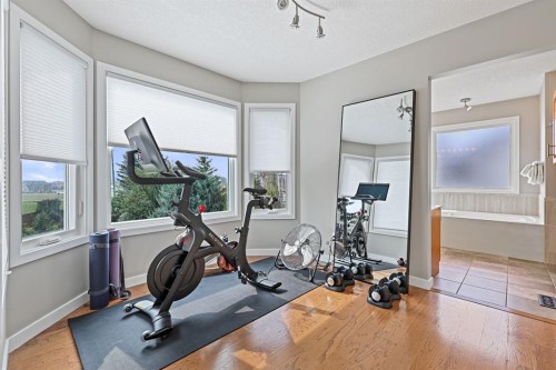 33 Sunset Crescent, Okotoks, AB - Indoor Photo Showing Gym Room