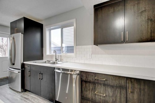 156 Copperfield Rise Se, Calgary, AB - Indoor Photo Showing Kitchen With Stainless Steel Kitchen With Double Sink