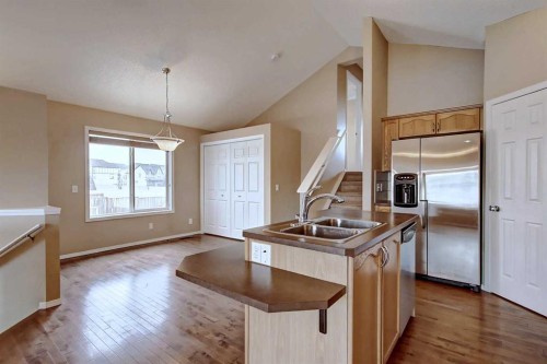 156 Copperfield Rise Se, Calgary, AB - Indoor Photo Showing Kitchen With Stainless Steel Kitchen With Double Sink