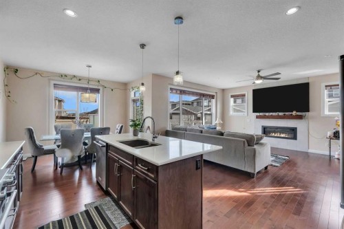 194 Redstone Park Ne, Calgary, AB - Indoor With Fireplace