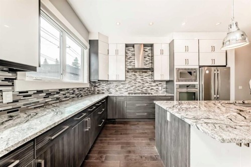 230 37 Street Nw, Calgary, AB - Indoor Photo Showing Kitchen With Upgraded Kitchen