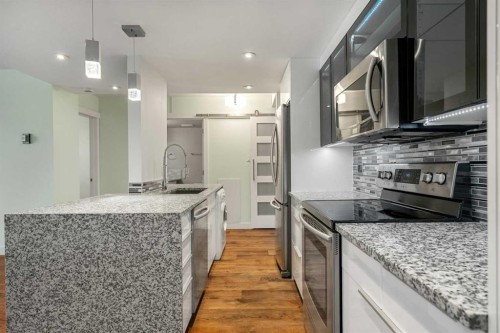 206-1027 Cameron Avenue Sw, Calgary, AB - Indoor Photo Showing Kitchen With Upgraded Kitchen