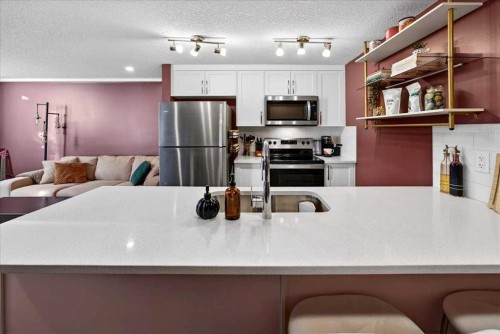 216-474 Seton Circle Se, Calgary, AB - Indoor Photo Showing Kitchen With Upgraded Kitchen