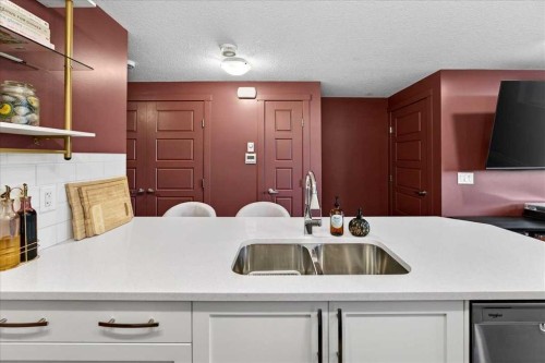 216-474 Seton Circle Se, Calgary, AB - Indoor Photo Showing Kitchen With Double Sink