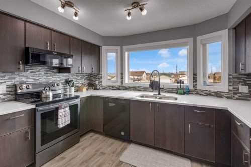 420 Strathcona Circle, Strathmore, AB - Indoor Photo Showing Kitchen With Stainless Steel Kitchen With Double Sink With Upgraded Kitchen