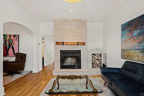 1509 19 Avenue Sw, Calgary, AB - Indoor Photo Showing Living Room With Fireplace