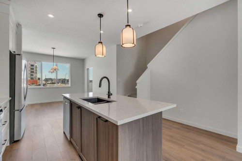 231 Bartlett Crescent Se, Calgary, AB - Indoor Photo Showing Kitchen With Double Sink
