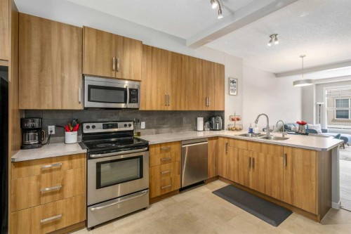 37 New Brighton Point Se, Calgary, AB - Indoor Photo Showing Kitchen With Stainless Steel Kitchen With Double Sink