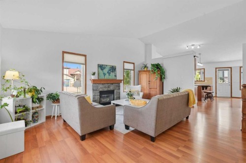79 Hillcrest Boulevard, Strathmore, AB - Indoor Photo Showing Living Room With Fireplace
