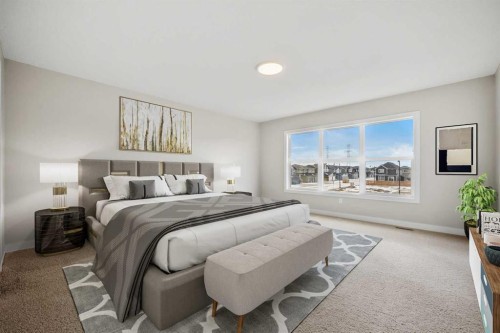 151 Dawson Wharf Mount, Chestermere, AB - Indoor Photo Showing Bedroom