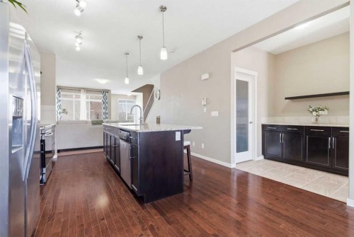 154 Cranford Park Se, Calgary, AB - Indoor Photo Showing Kitchen With Upgraded Kitchen