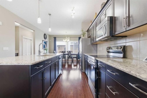 154 Cranford Park Se, Calgary, AB - Indoor Photo Showing Kitchen With Upgraded Kitchen