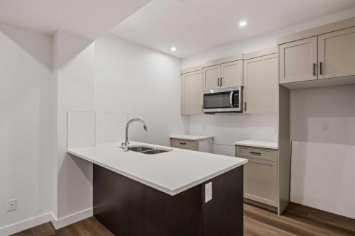 49 Starling Passage Nw, Calgary, AB - Indoor Photo Showing Kitchen With Double Sink